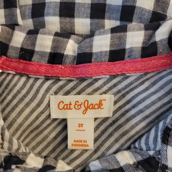 Cat & Jack Buffalo Check Plaid Long Sleeve Flannel Dress Toddler Girl's 3T - Picture 2 of 3